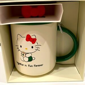 Starbucks 2025 Hello Kitty Ceramic Mug with Silicone Lid 16 oz NIB